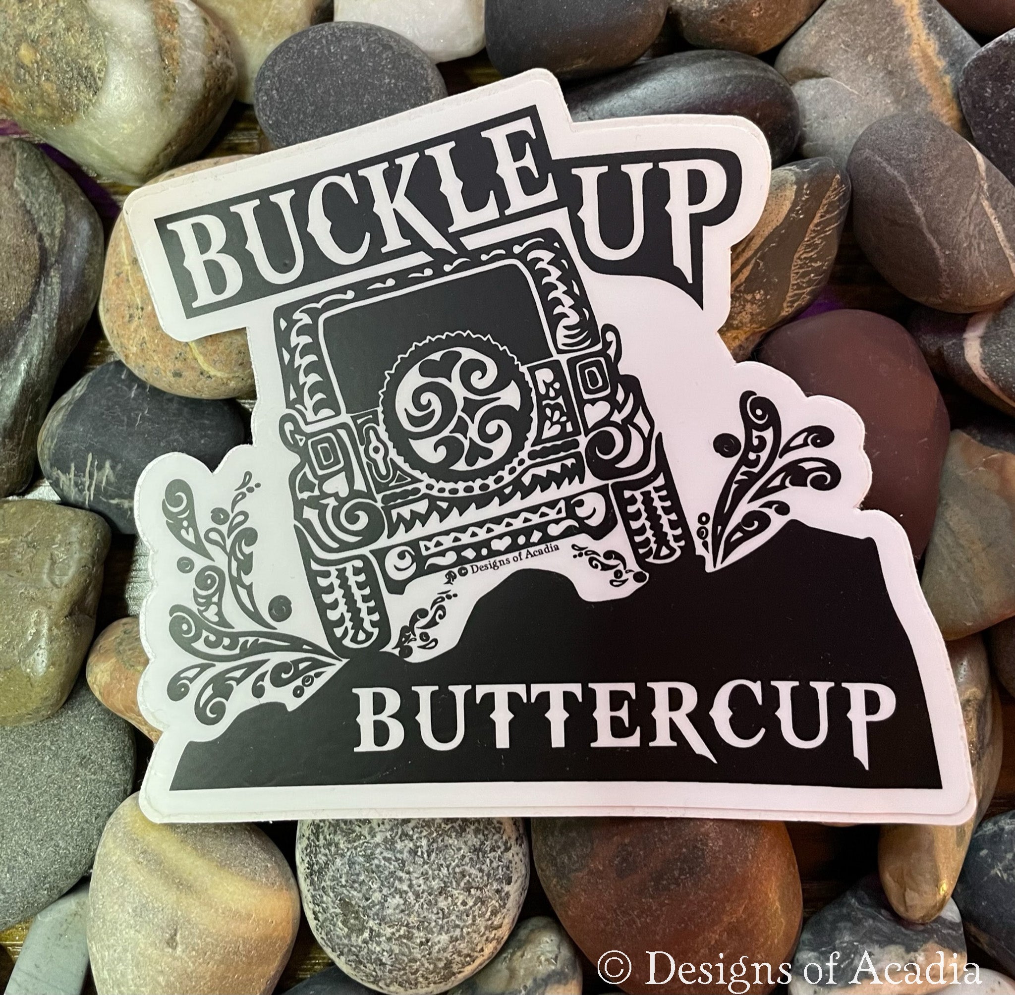 Sticker - "Buckle Up Buttercup - (Rearview) Jeep Tribal Tattoo