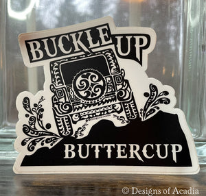 Sticker - "Buckle Up Buttercup - (Rearview) Jeep Tribal Tattoo