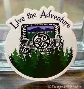Sticker - "Live the Adventure" - Jeep Rearview Tribal